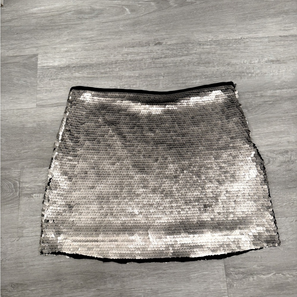 Zara Sequin Skirt Chainmail Small